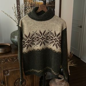 VINTAGE St. John’s Bay Fair Isle Sweater Taiwan R.O.C. Earth Tones